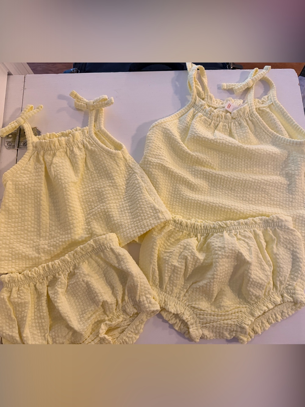 Cat & Jack Pale Yellow Waffle Knit Tank Top & Bloomers Set - Light Yellow